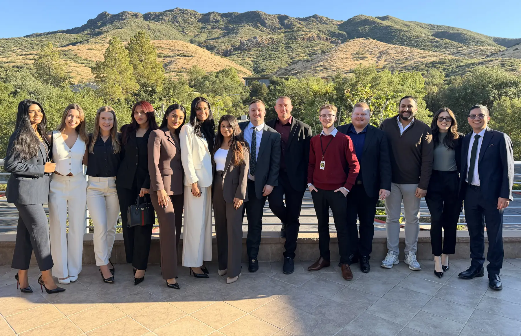 The DucMeta team together outdoors on a sunny day